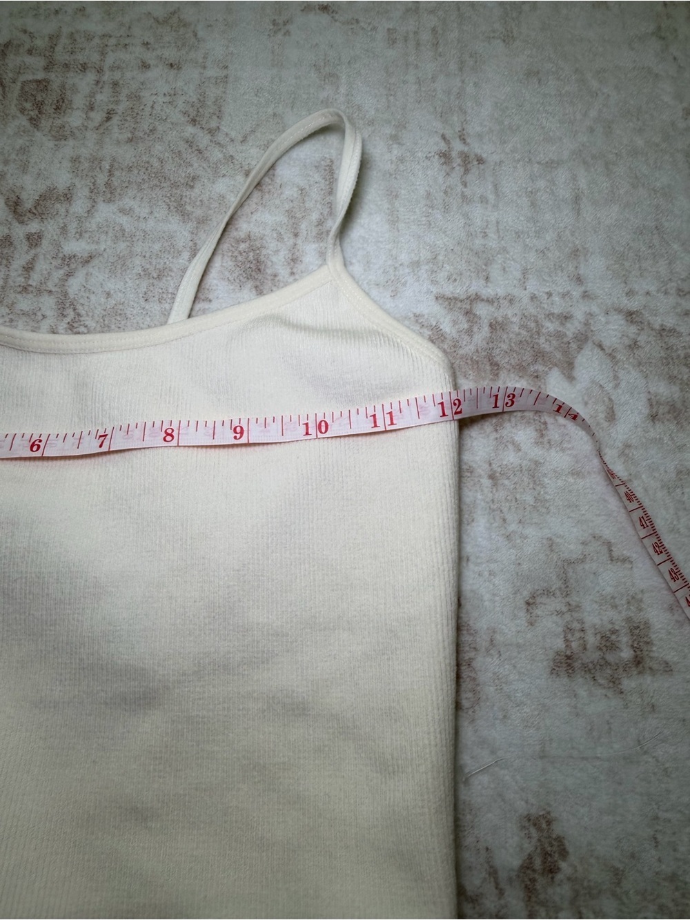 By Together Seamless Ribbed Cream Cropped Strap Top M/L - Picture 5 of 6